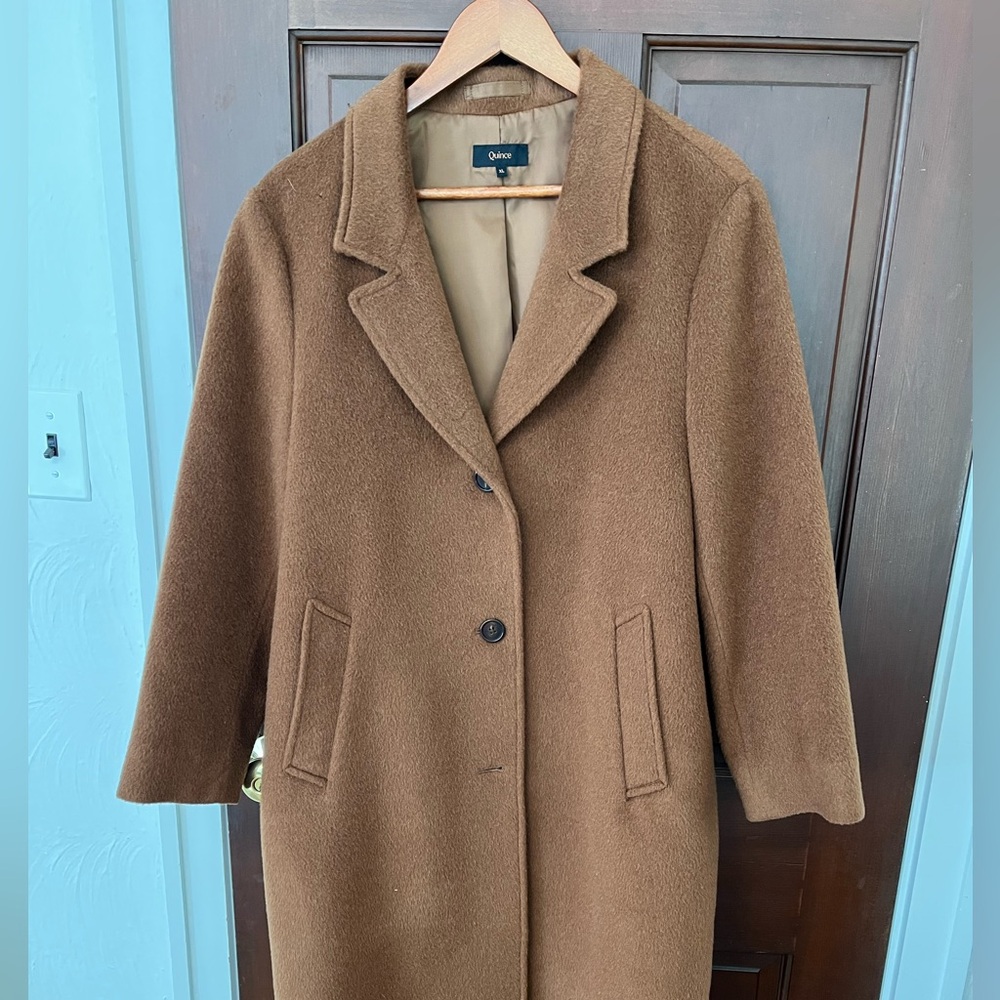 Quince Camel Hair Single Breasted Coat